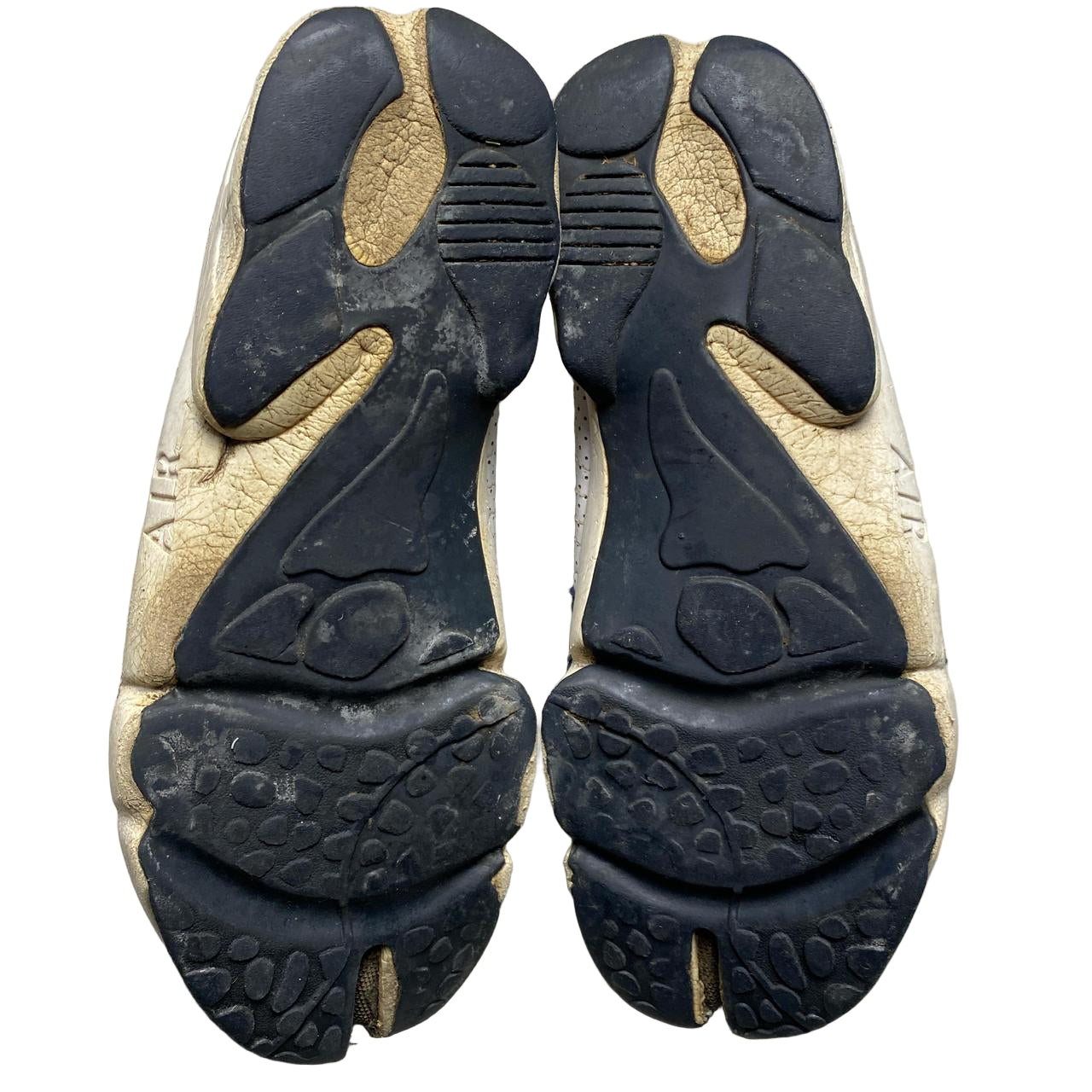 Nike Air Rift Vintage 2007 White and Navy Leather Tabi Split Toe Trainers (UK 11)