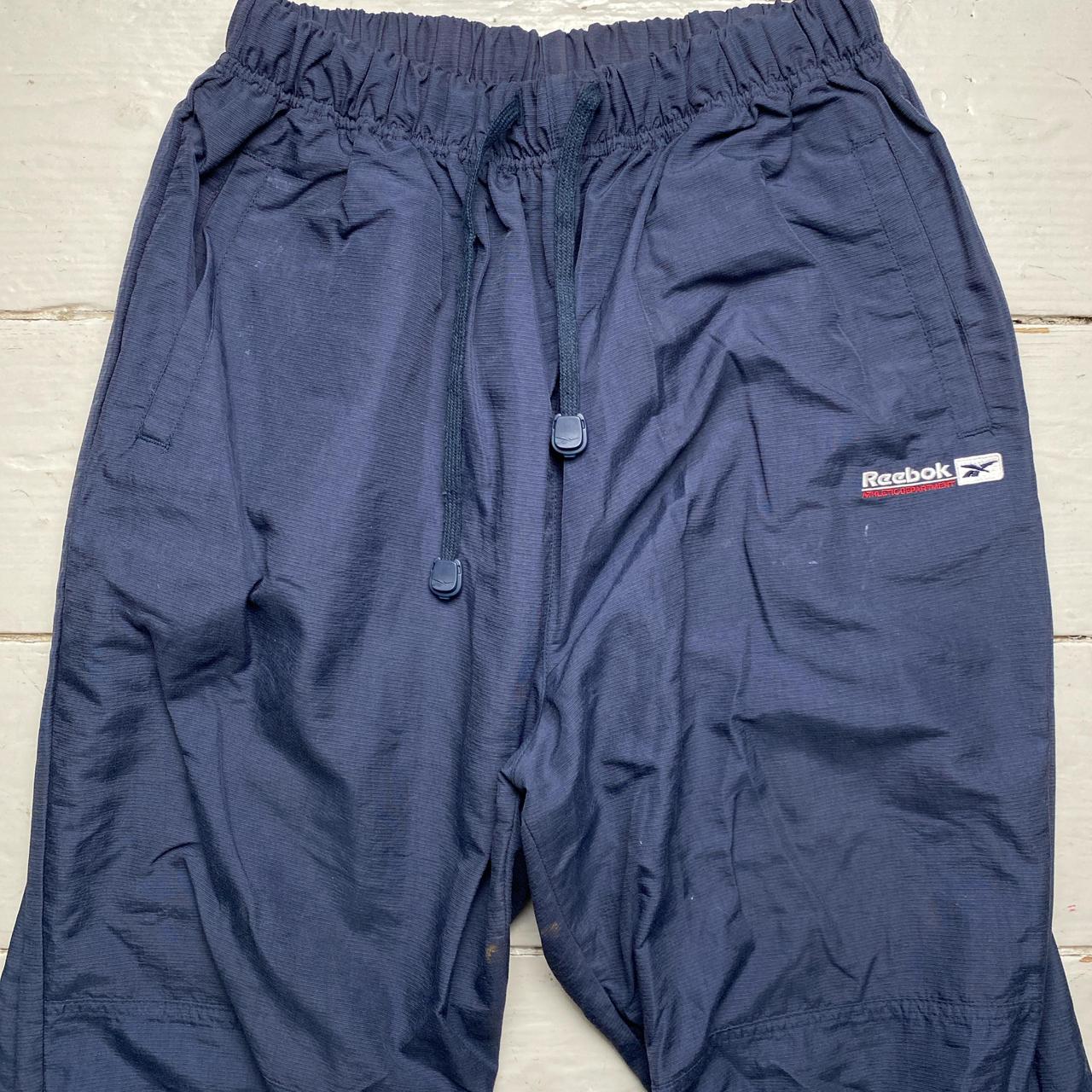 Reebok Navy Baggy Shell Trackpant Bottoms