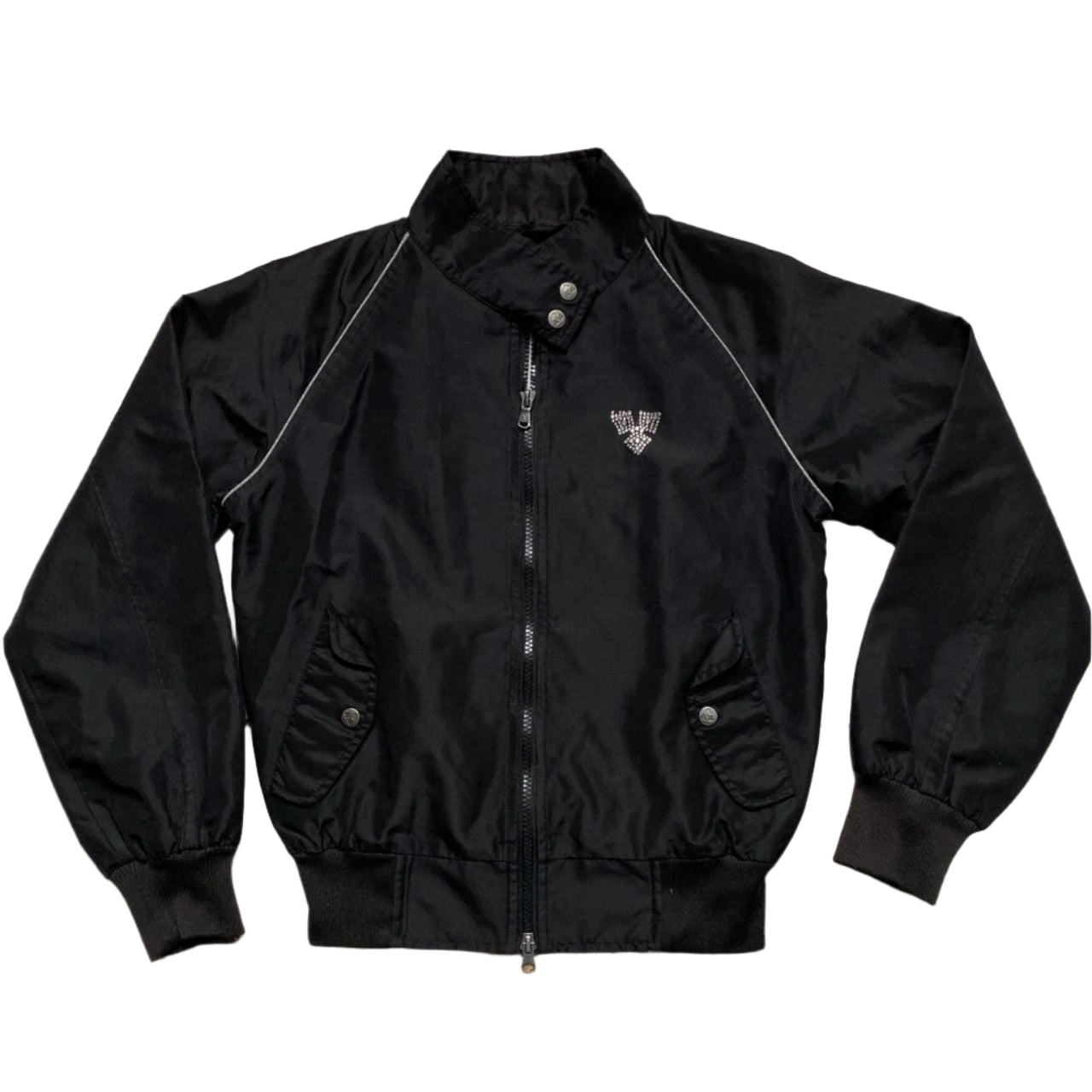 Carlsberg Black Diamante Rhinestone Bomber Womens Jacket (S)