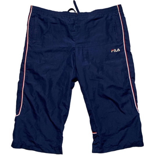 Fila Navy Red and White Vintage Shell Trackpant Shorts (XL)