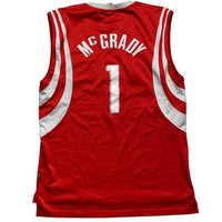 Houston Rockets Adidas McGrady Number 1 Red and White Basketball Jersey Vest (L)