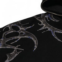 Named Collective Diamante Rhinestone Black Thorns Hoodie (2XL)