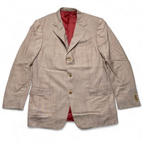 Ermenegildo Zegna Light Link Pink Stripe Suit Blazer Jacket (M)