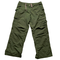 Nike Vintage Khaki Green and Pink Womens Cargo Baggy Combat Trousers (UK 12)