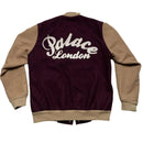 Palace Wool Burgundy and Sand Tan Brown Varsity Bomber Jacket (L)