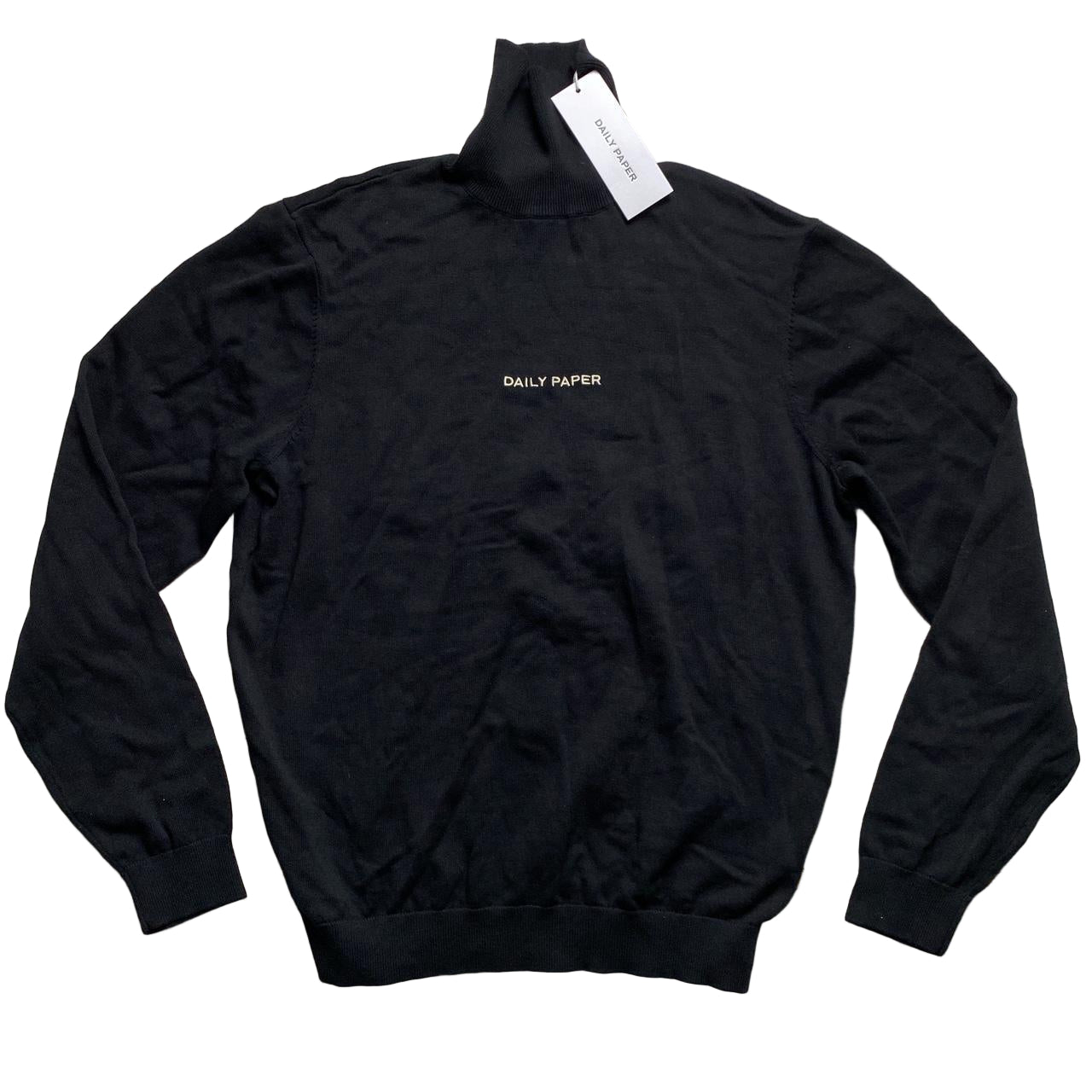 Daily Paper Black and White Turtle Neck Jumper (L)