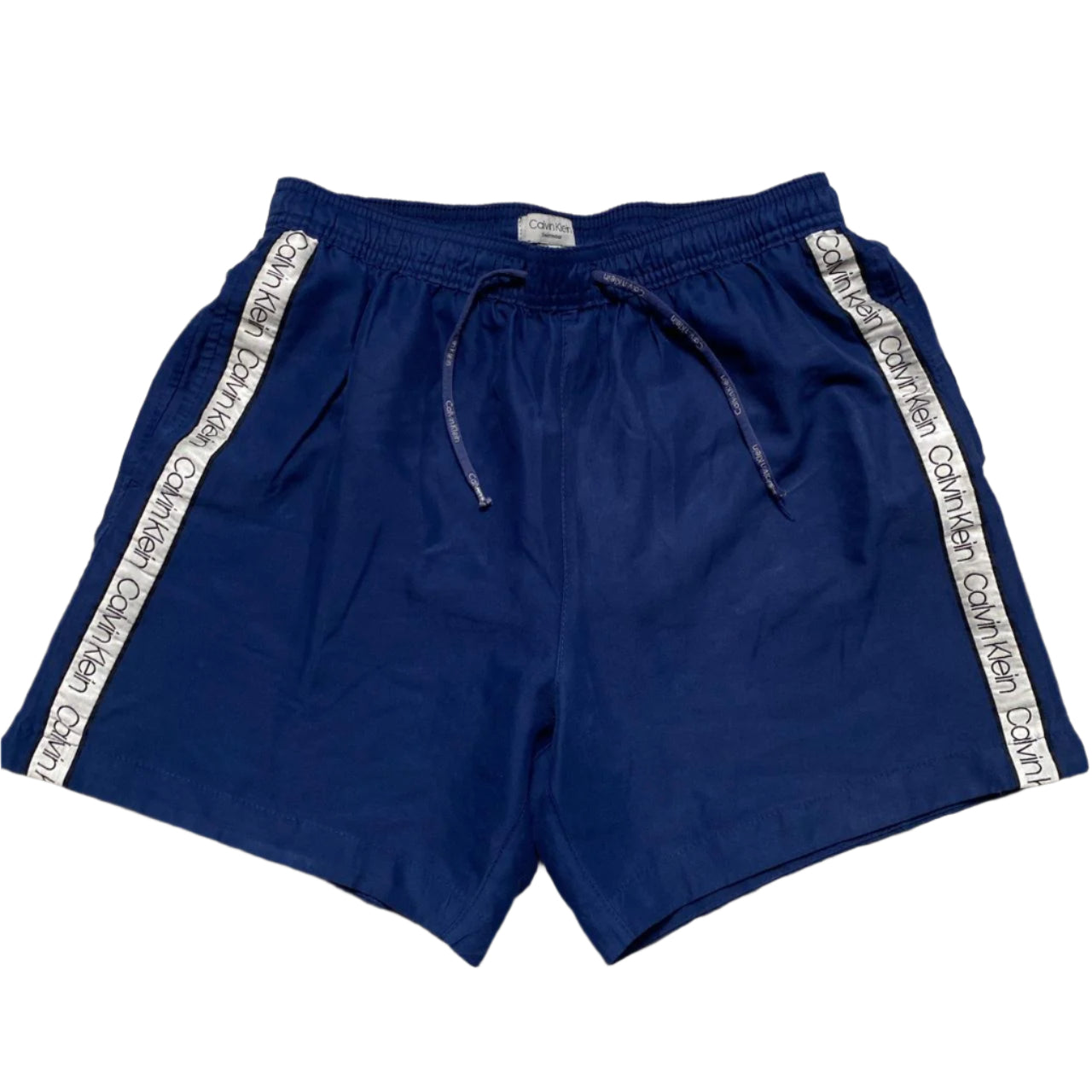 Calvin Klein Navy and White Swim Short Trunks (M)