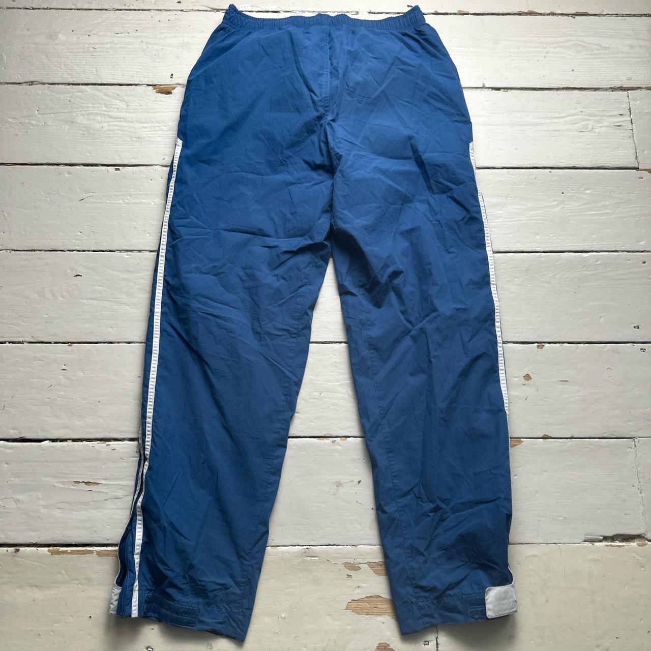 Nike Vintage Blue and White Shell Trackpant Bottoms