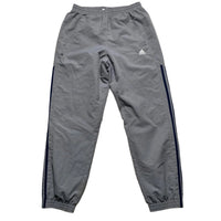 Adidas Grey White and Navy Stripes Shell Nylon Trackpant Bottoms (M)