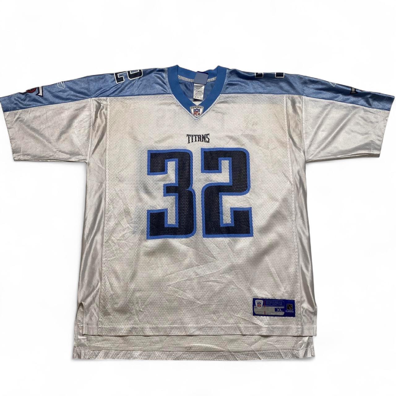 Reebok Tennessee Titans Jones 32 Vintage NFL Jersey Light Blue and White (XL)