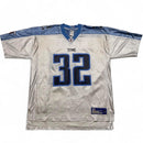 Reebok Tennessee Titans Jones 32 Vintage NFL Jersey Light Blue and White (XL)
