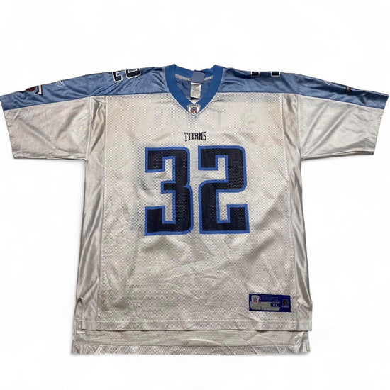 Reebok Tennessee Titans Jones 32 Vintage NFL Jersey Light Blue and White (XL)