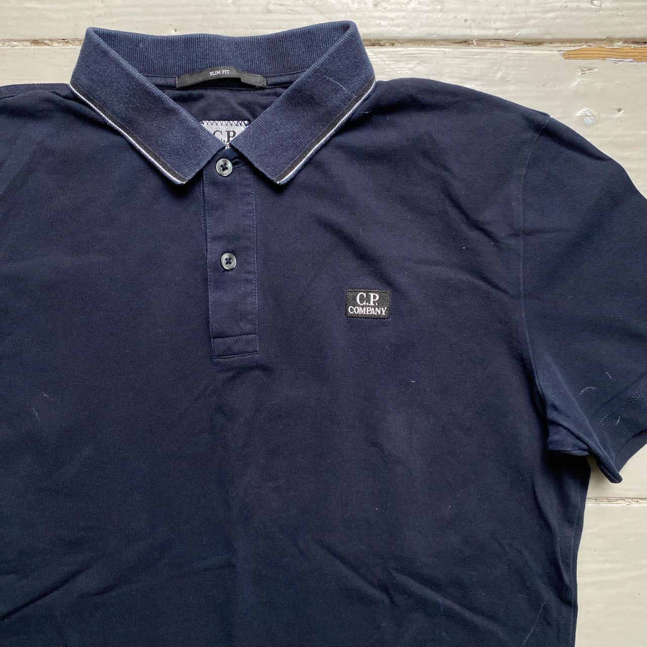 CP Company Slim Fit Navy and White Polo Shirt