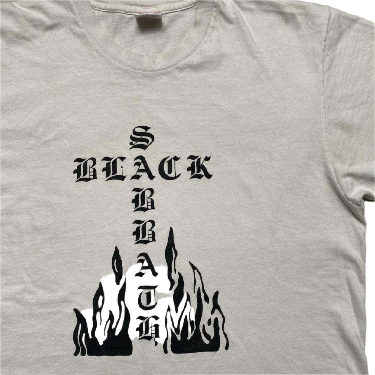 Supreme Black Sabbath White and Black Cross T Shirt (L)