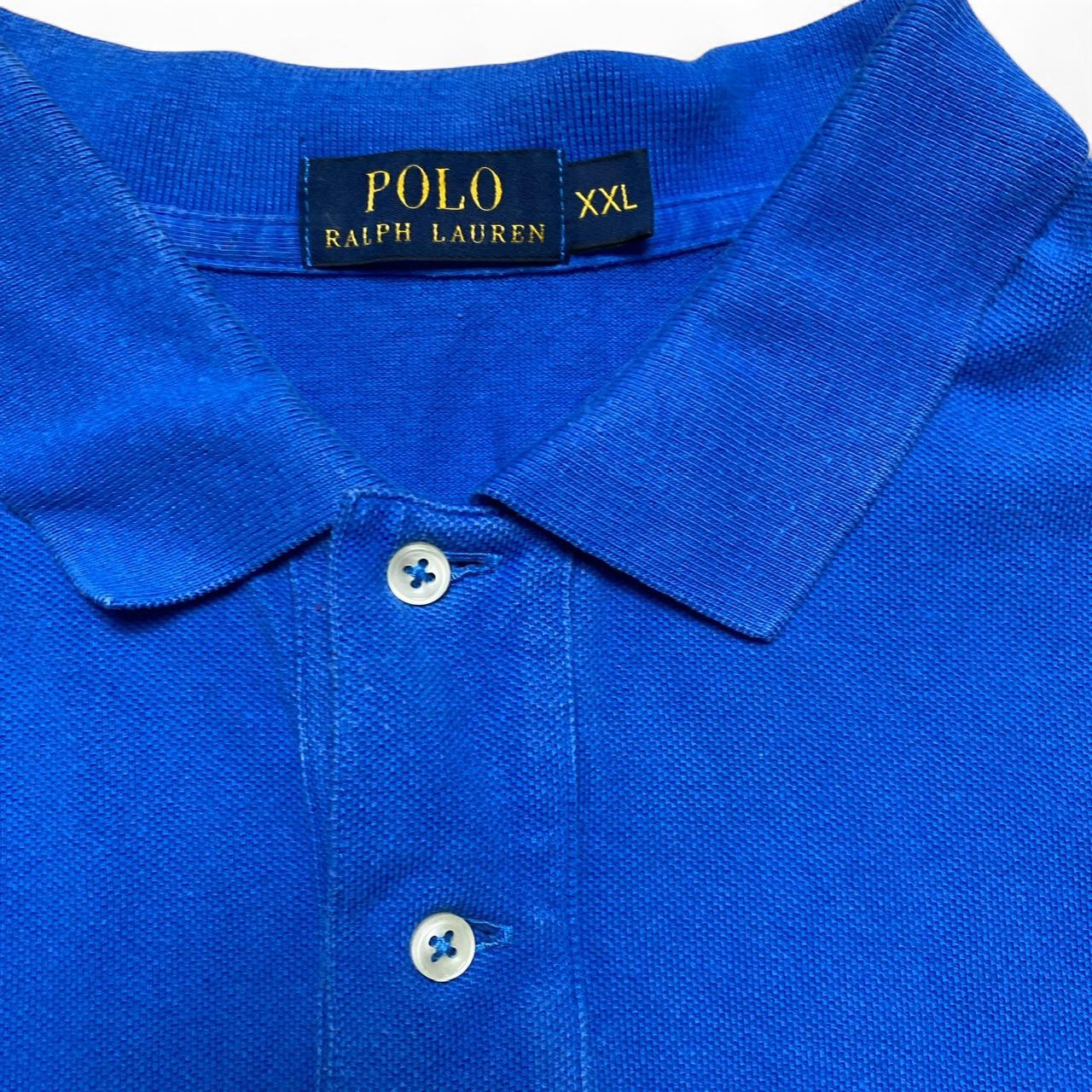 Ralph Lauren Polo Blue and Green Pony Long Sleeve Polo Shirt (2XL)