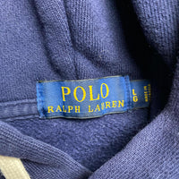 Polo Ralph Lauren Navy and Yellow Pony Pullover Hoodie (L)