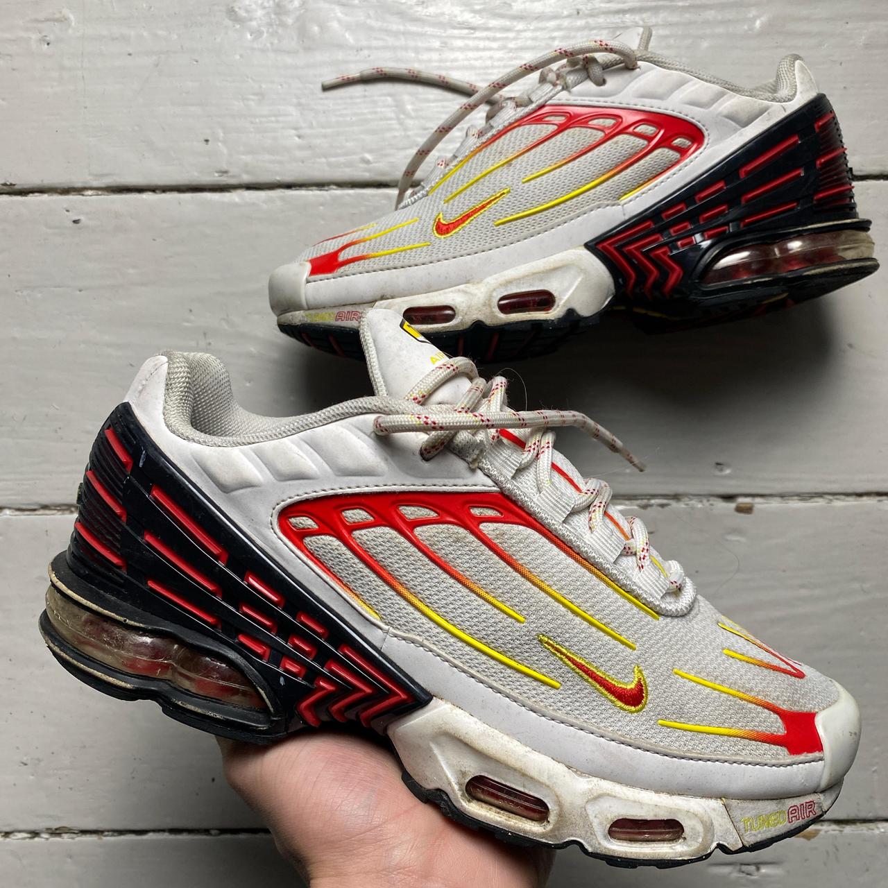 Nike Air Max Plus TN III 3 White Red and Yellow Flames