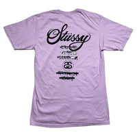 Stussy Lavender Purple and Black T Shirt (M)