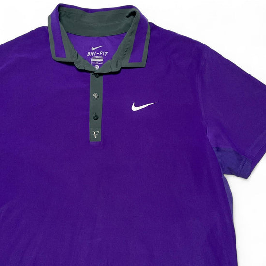 Nike Roger Federer ATP Finals 2012 Purple and Grey Polo Shirt (XL)