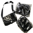Minus Two Satchel Messenger Pouch Bag Black and Grey Embroidery