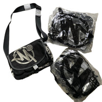 Minus Two Satchel Messenger Pouch Bag Black and Grey Embroidery