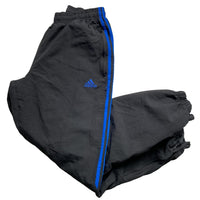 Adidas Blue and Black Baggy Shell Trackpant Bottoms (M)