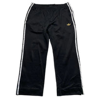 Adidas Originals Black Gold and White Stripe Trackpant Bottoms (L)