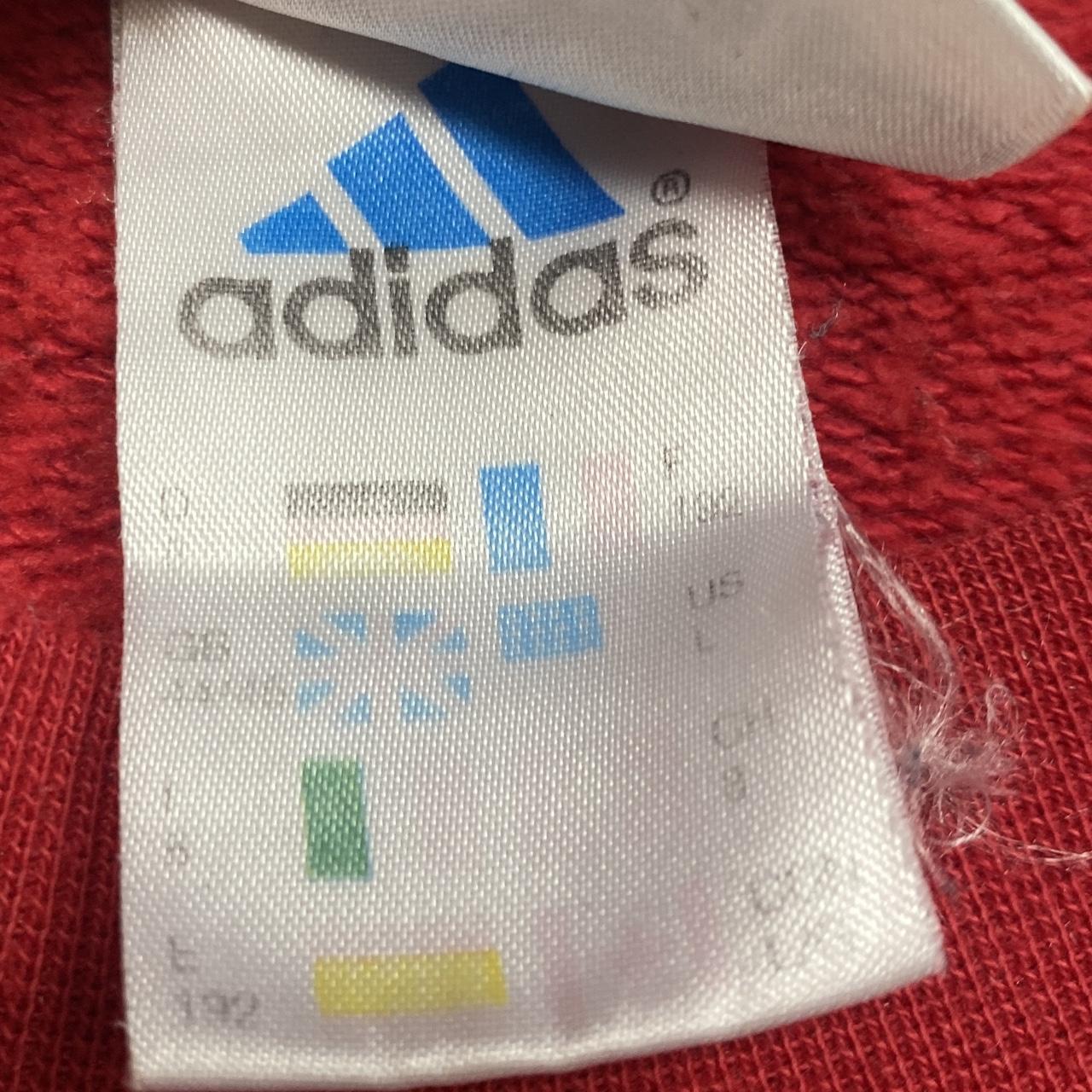 Adidas Red and White Stripe Jumper (L)