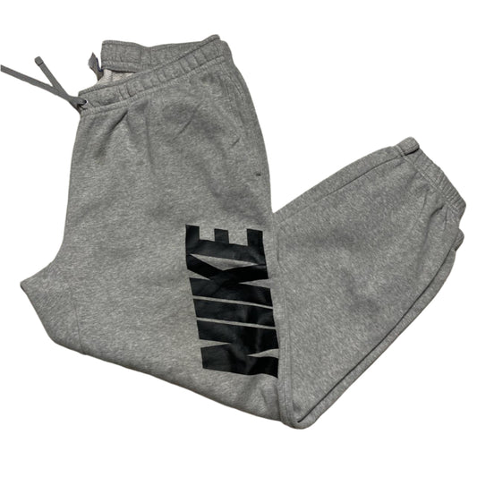 Nike Grey and Black Club Spellout Baggy Joggers (2XL)