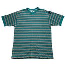 Adidas Equipment Vintage 90’s Green and Cream Striped T Shirt Jersey (XL)