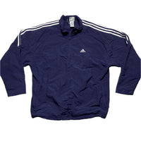 Adidas Vintage Navy and White Quarter Zip Padded Jacket (L)