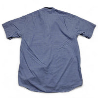 Lacoste Blue and White Vintage Short Sleeve Plaid Checked Shirt (L)