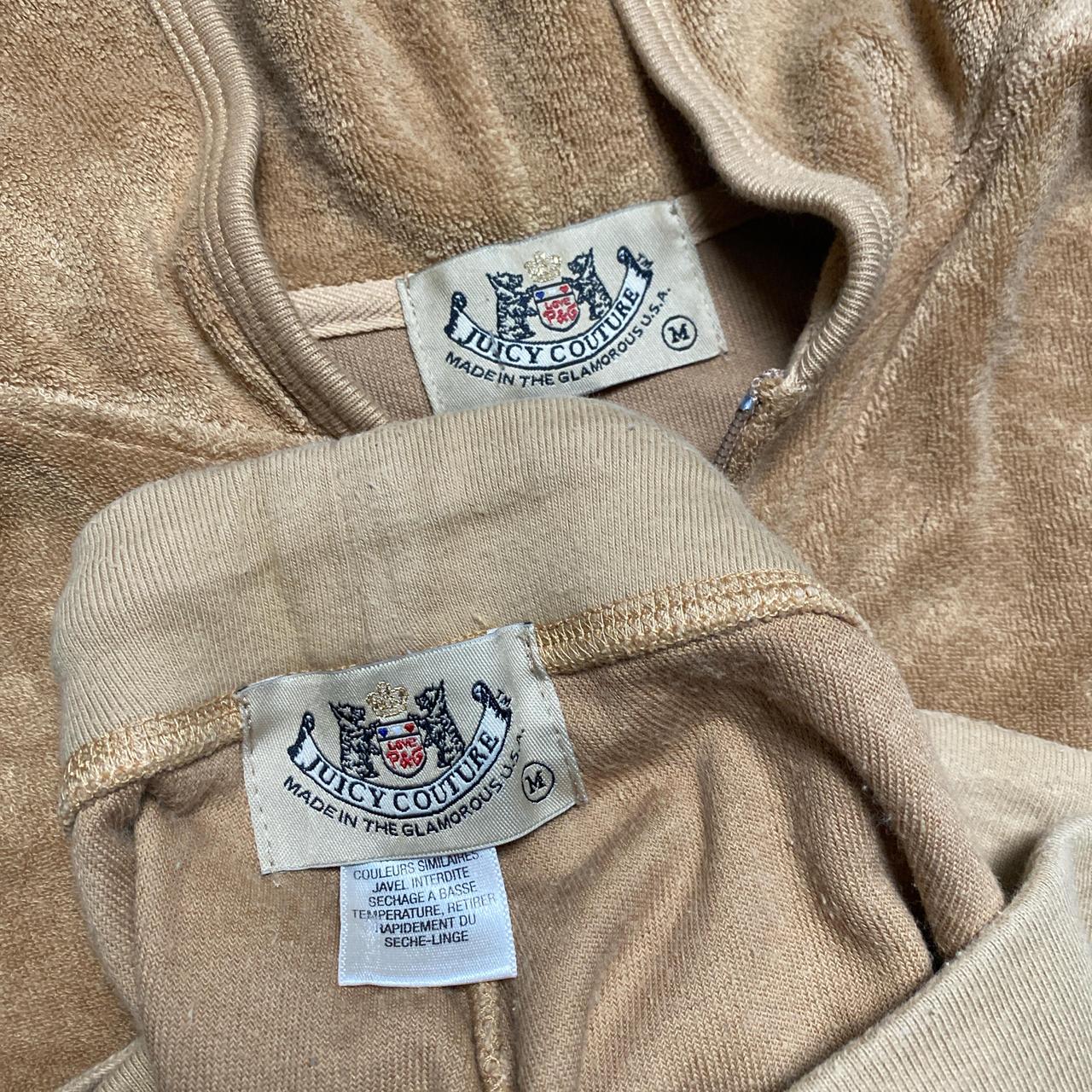 Juicy Couture Brown Tan Teddy Towelling Vintage y2k Tracksuit (M)