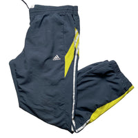 Adidas Vintage Climacool Baggy Grey Yellow and White Shell Trackpant Bottoms (M)