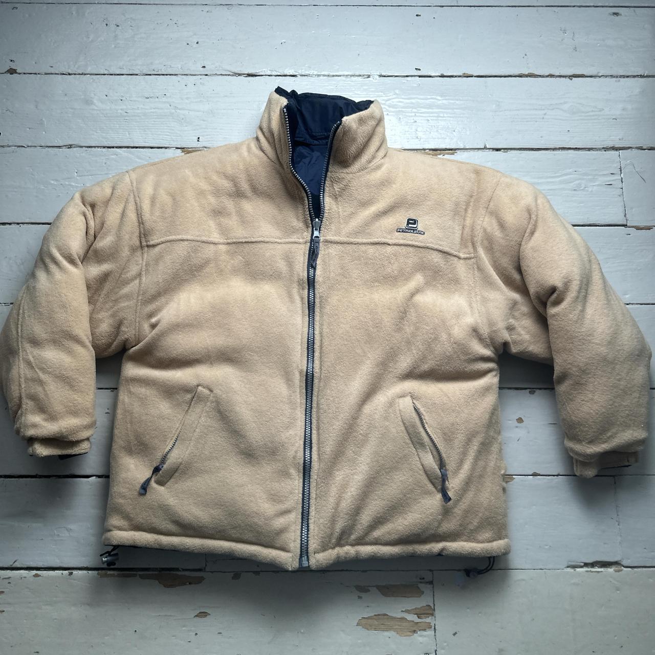 Petroleum Vintage 90’s Reversible Fleece Navy and Cream Puffer Jacket