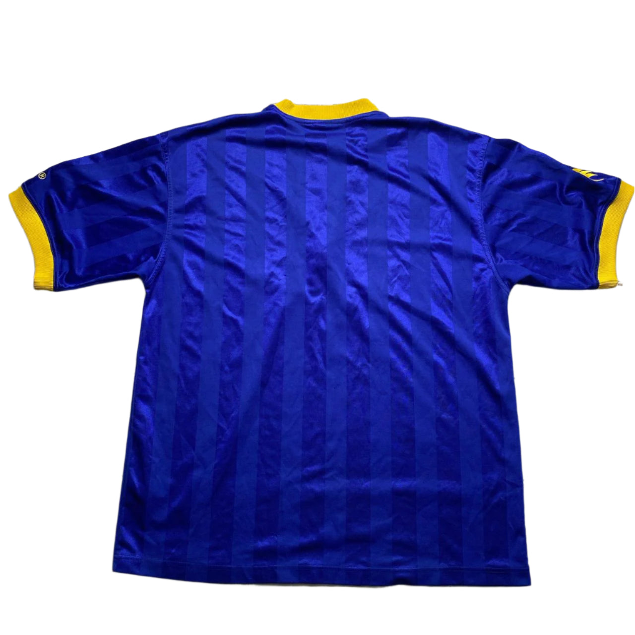 Le Coq Sportif Vintage 90’s Football Jersey T Shirt Blue and Yellow (L)