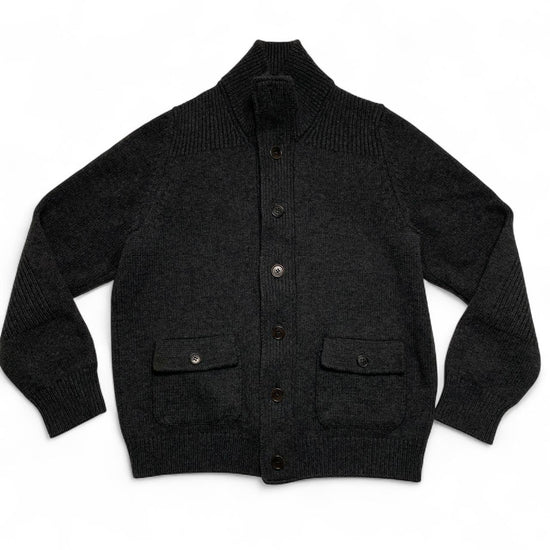 CP Company Vintage Grey Wool Button Up Jumper (XL)