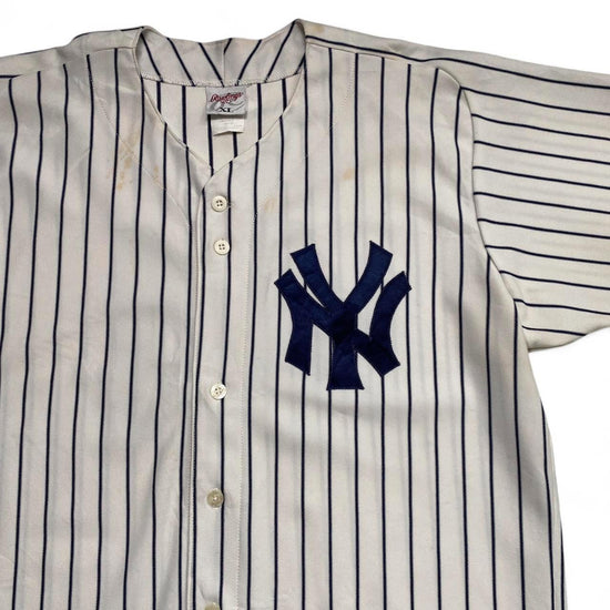 New York Yankees Vintage 90’s y2k White and Navy Pinstripe Baseball Jersey (XL)