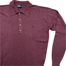 Ralph Lauren Polo Burgundy and Purple Pony Vintage Marino Wool Polo Shirt (XL)