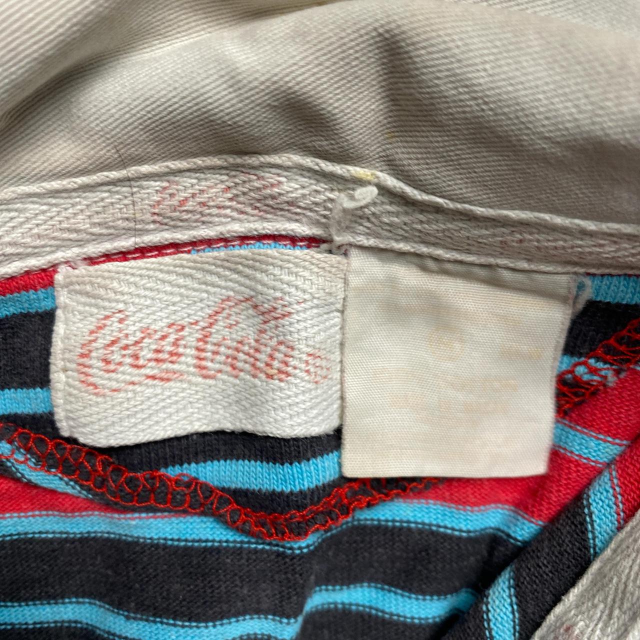 Coca Cola Vintage 90’s Striped Polo Long Sleeve Shirt (M)