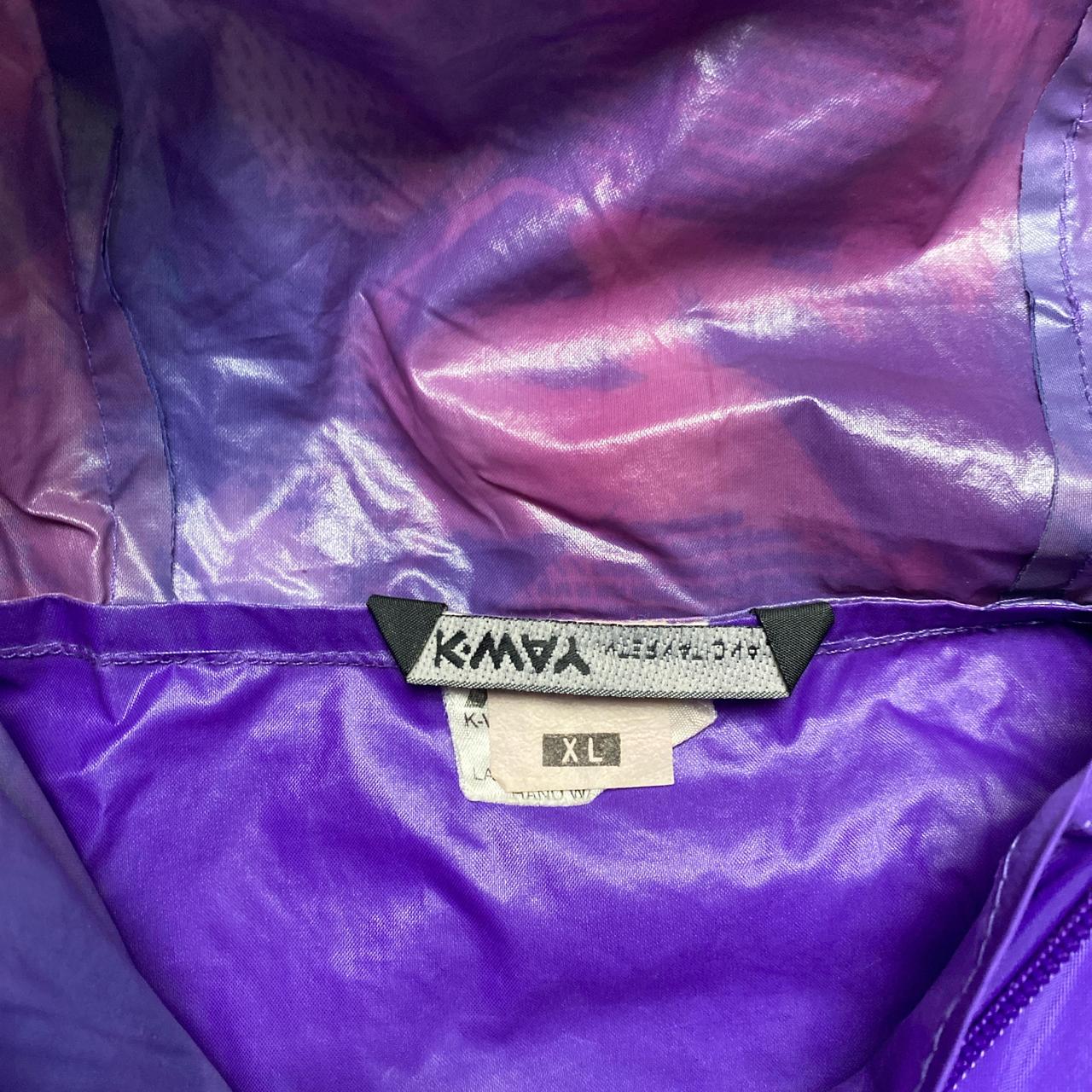 K Way Purple Shell Windproof Skidoo Quarter Zip Jacket (XL)
