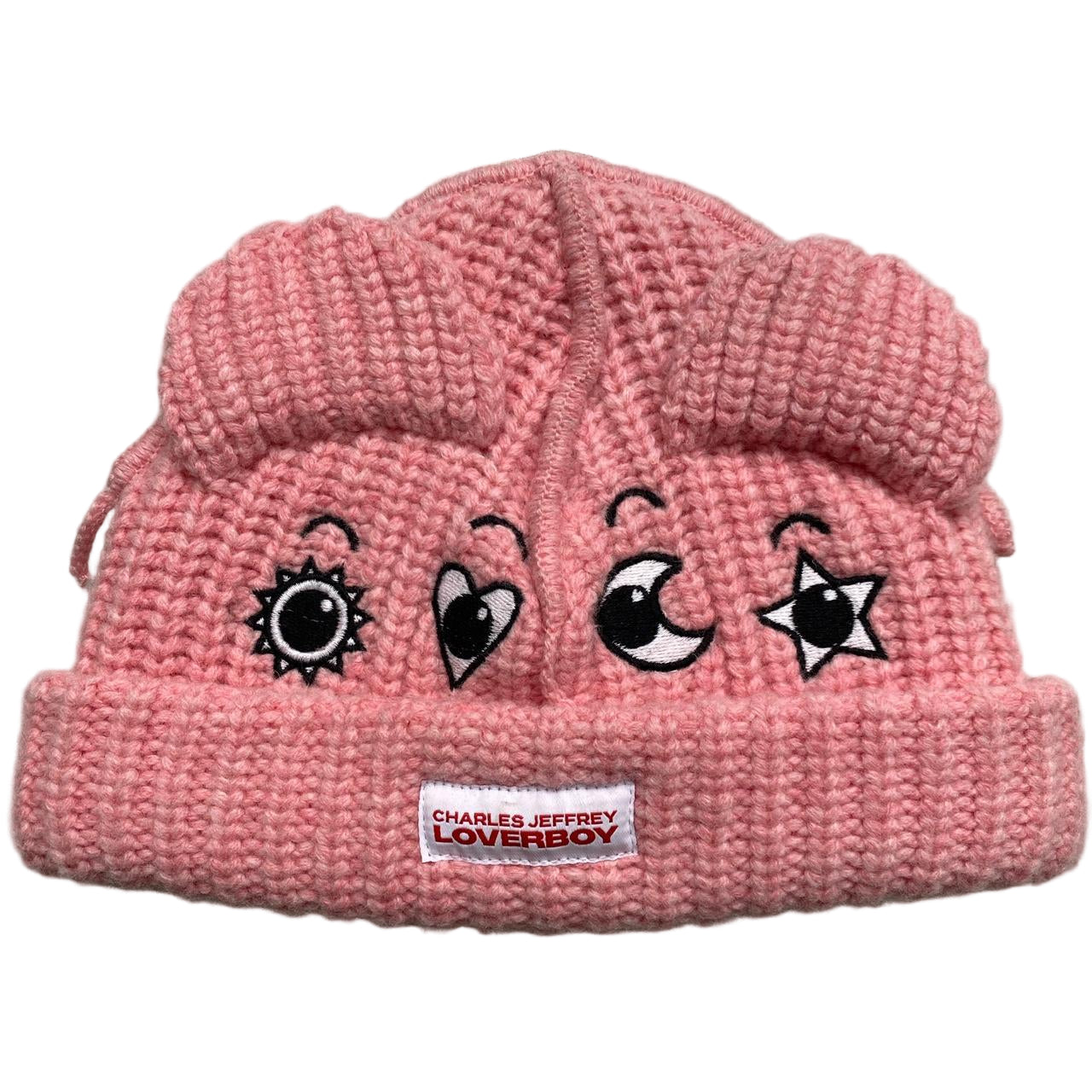 Charles Jeffrey Loverboy Pink Cartoon Creature Beanie Hat (XS/S)