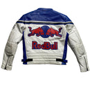 Redbull Vintage Leather Biker Motorcycle Bomber Jacket (XS)