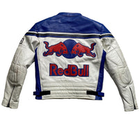 Redbull Vintage Leather Biker Motorcycle Bomber Jacket (XS)