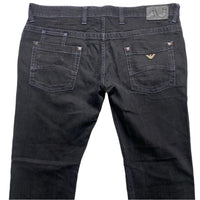 Armani Black Comfort Fit Baggy Jeans (38W)