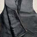 Leather Vest Gilet Black (M)