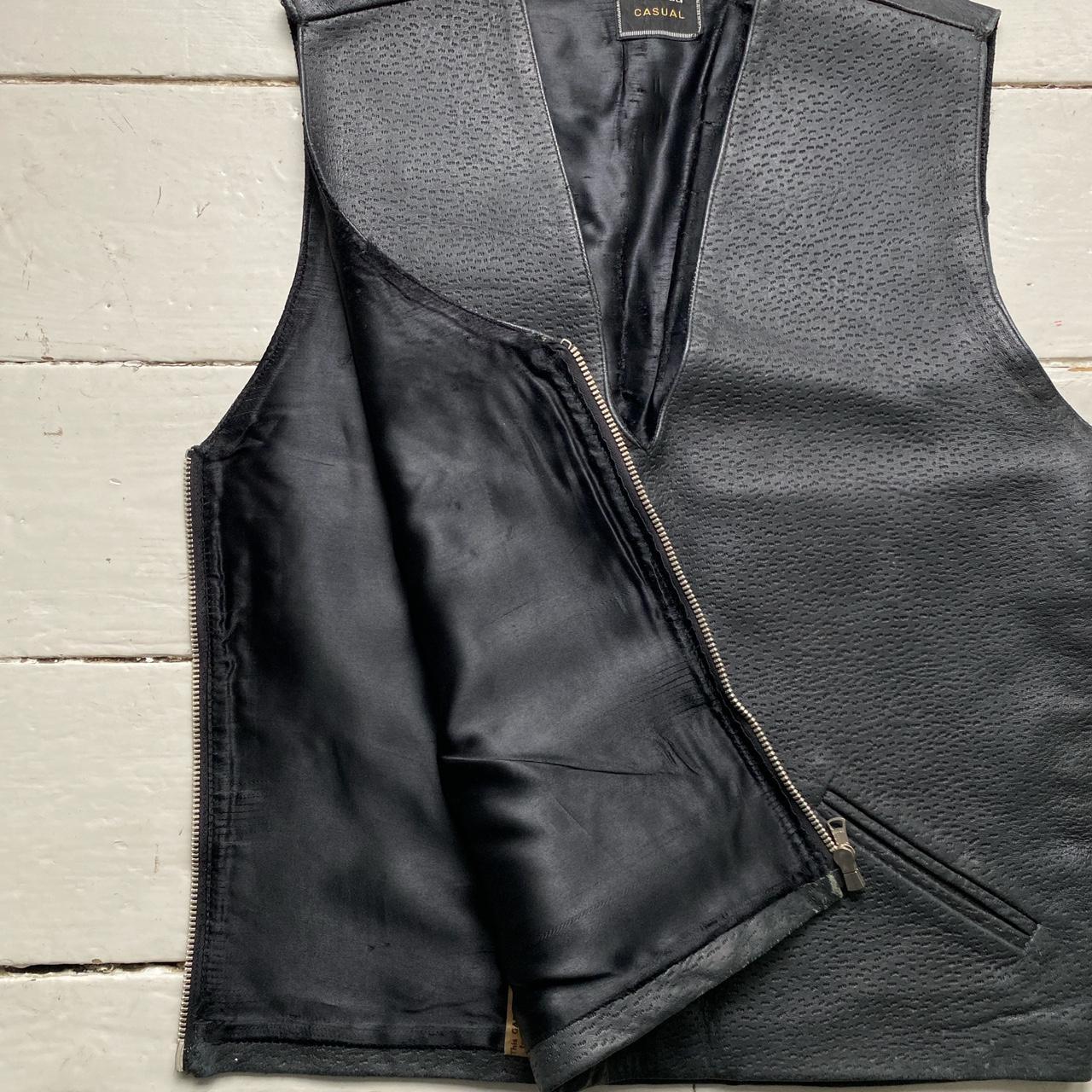 Leather Vest Gilet Black