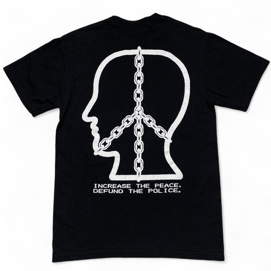 Brain Dead Increase The Peace Defund The Police Black and White T Shirt (M)