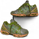 Asics Gel Nimbus 9 Green Pink and Grey Trainers (UK 3)