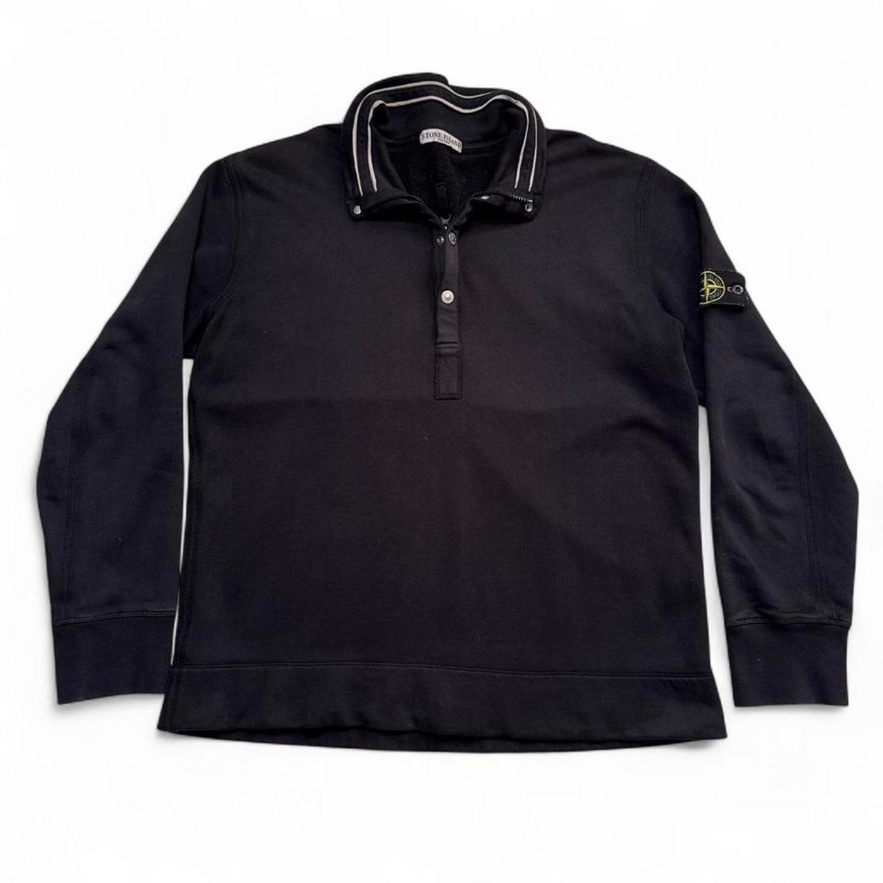 Stone Island Black Quarter Zip and Button Jumper (L)